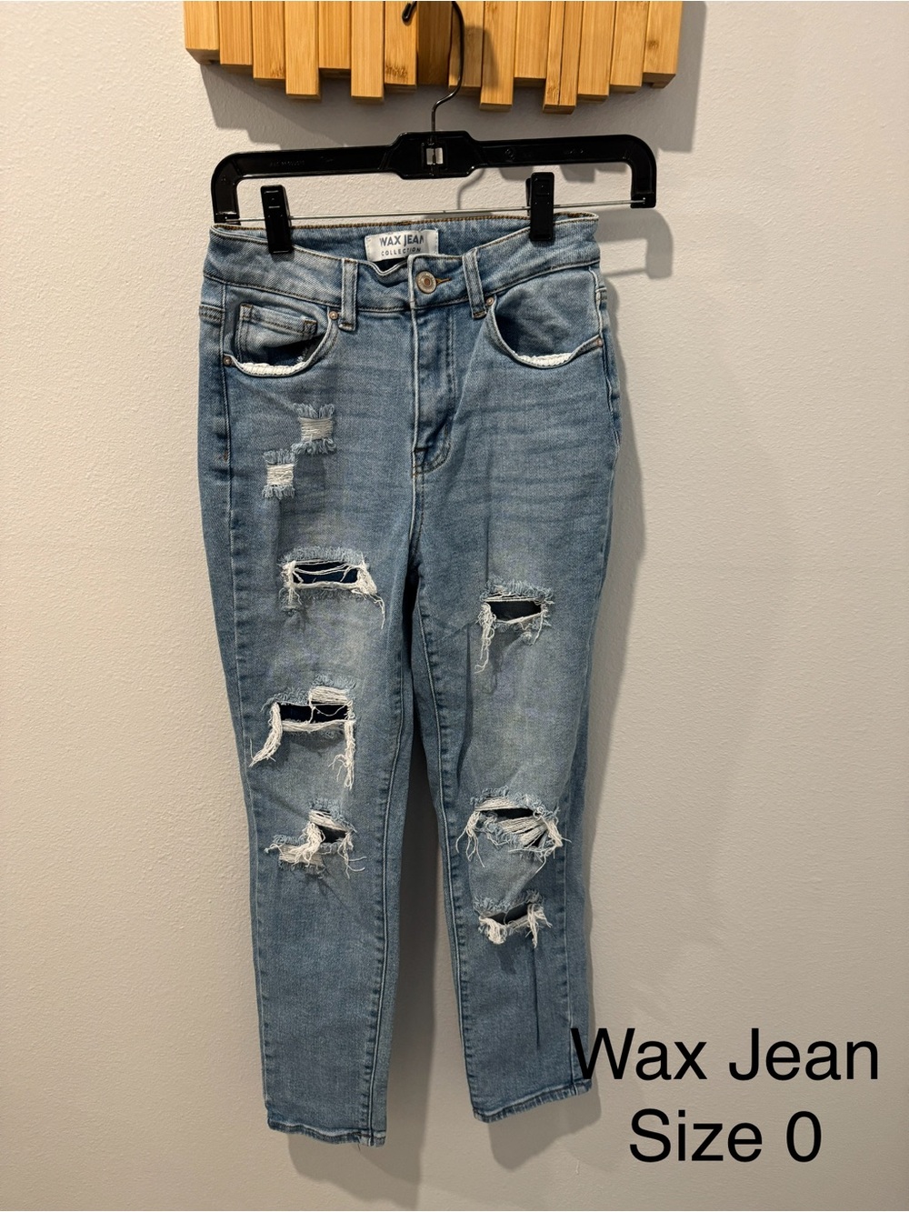 Wax Jean Light Blue Distressed Skinny Jeans